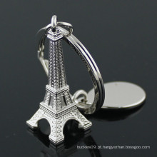 Venda quente moda metal torre Eiffel chave atacado para lembrança